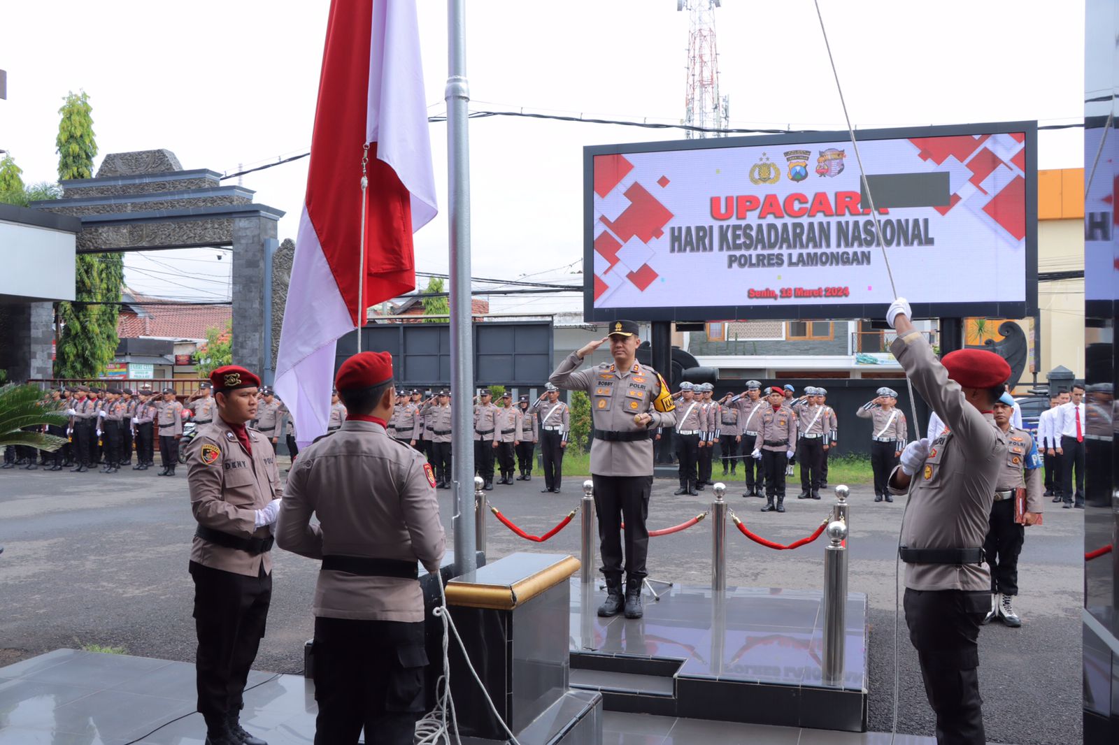 Kapolres Lamongan Pimpin Upacara Hari Kesadaran Nasional