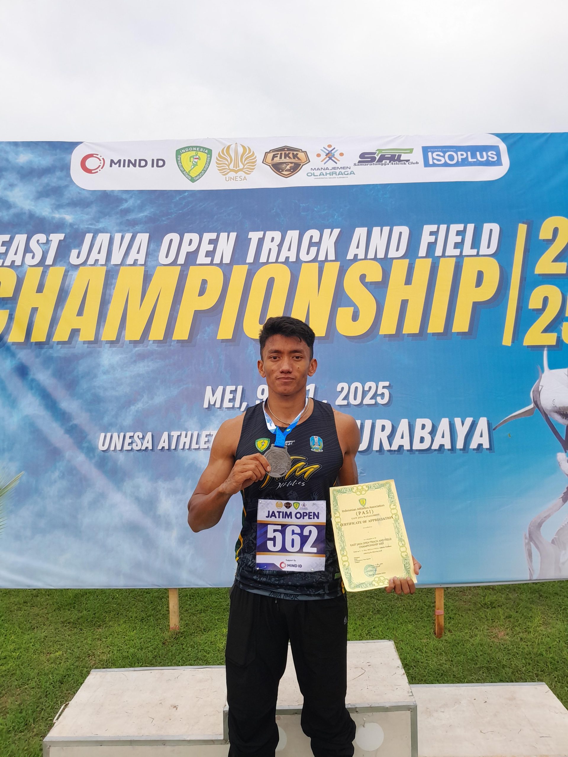 Bripda Teuku Tegar Abadi Raih Medali Perak di Kejuaraan Jatim Open Atletik