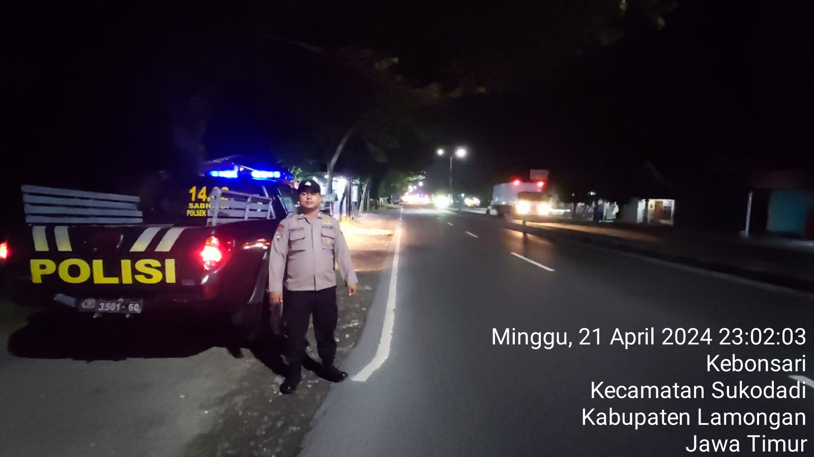 Polres Lamongan Laksanakan Patroli Blue Light dalam Rangka Harkamtibmas Wilayah Kabupaten Lamongan