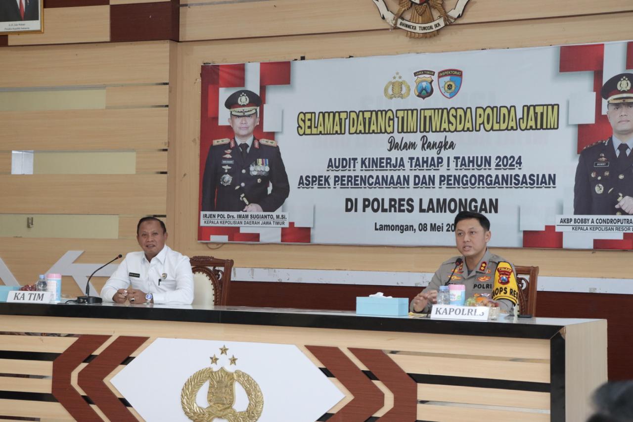 Polres Lamongan Terima Audit Kinerja Itwasda Polda Jatim Tahap I T.A 2024
