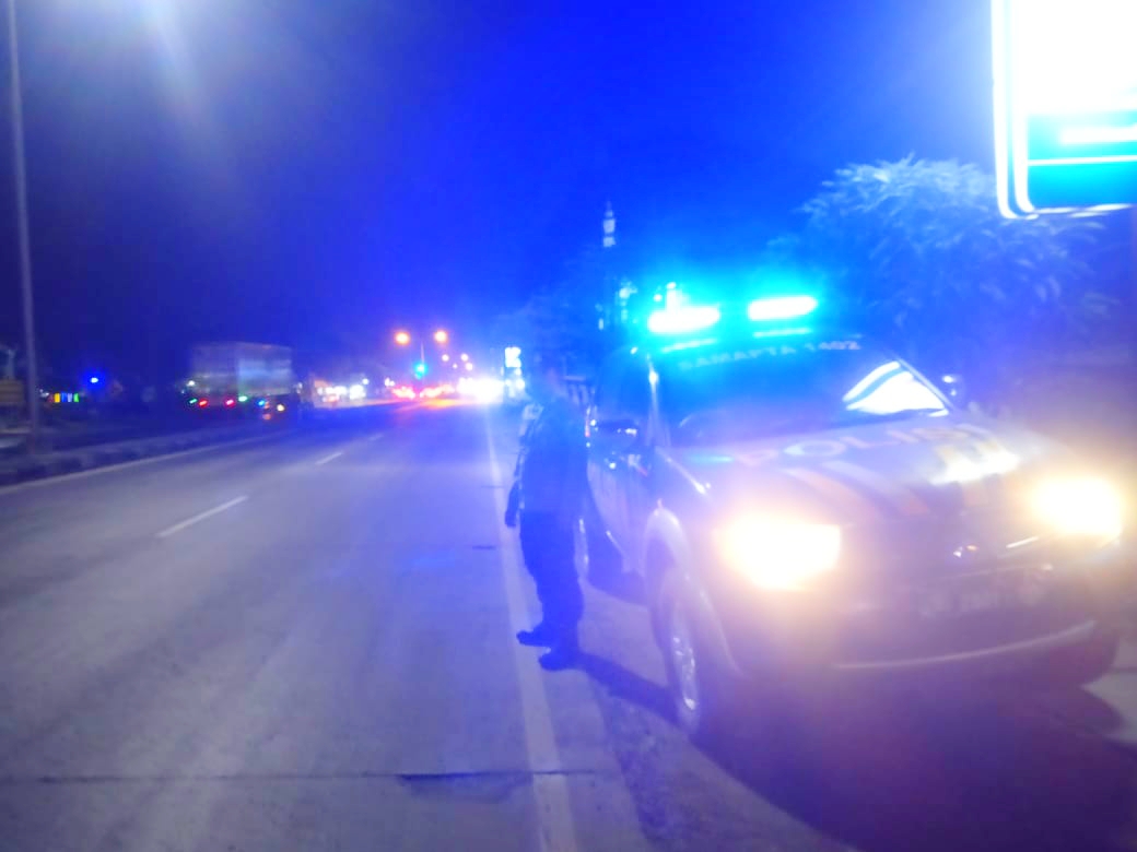 Cegah Aksi Kriminalitas, Polres Lamongan Laksanakan Patroli Blue Light