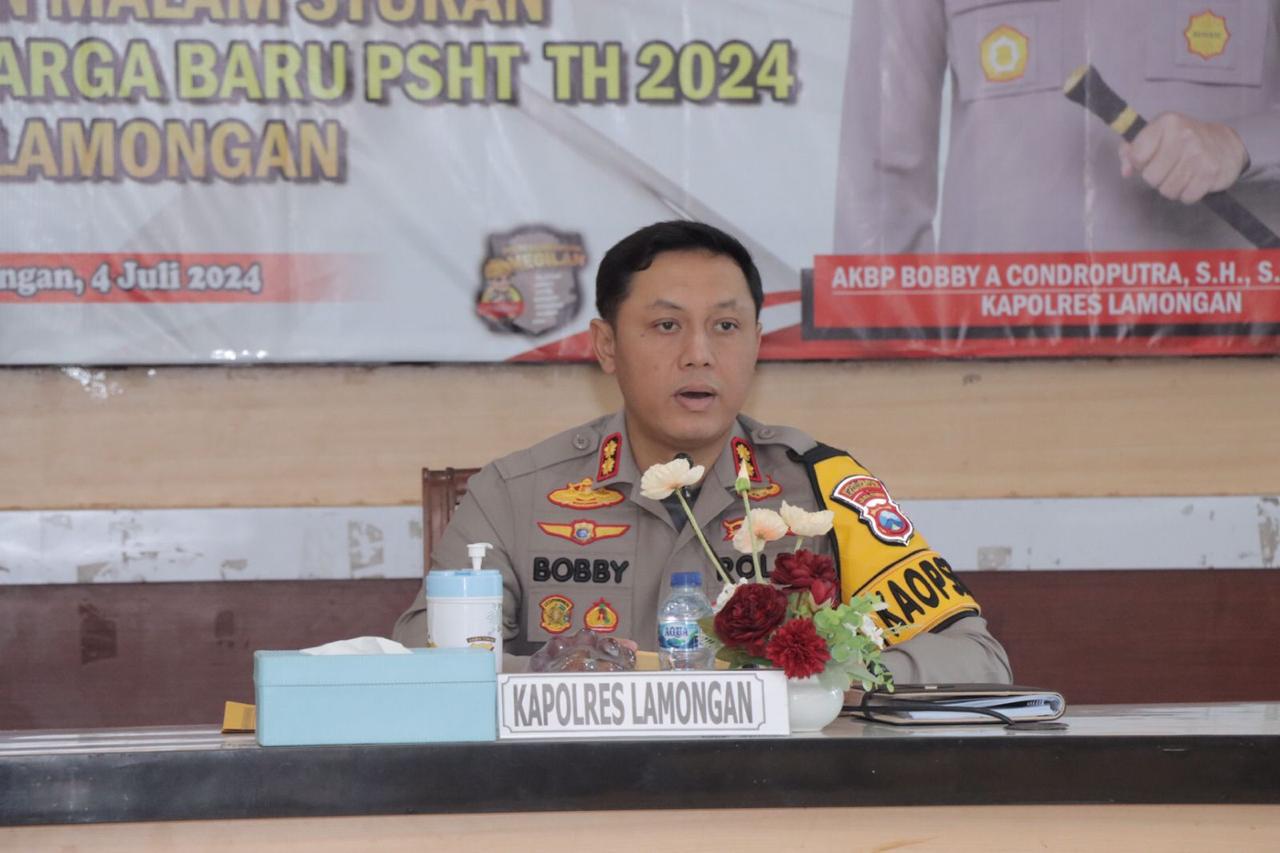 Polres Lamongan Gelar Rakor Pengamanan Malam Syuran dan Pengesahan Warga Baru PSHT 2024