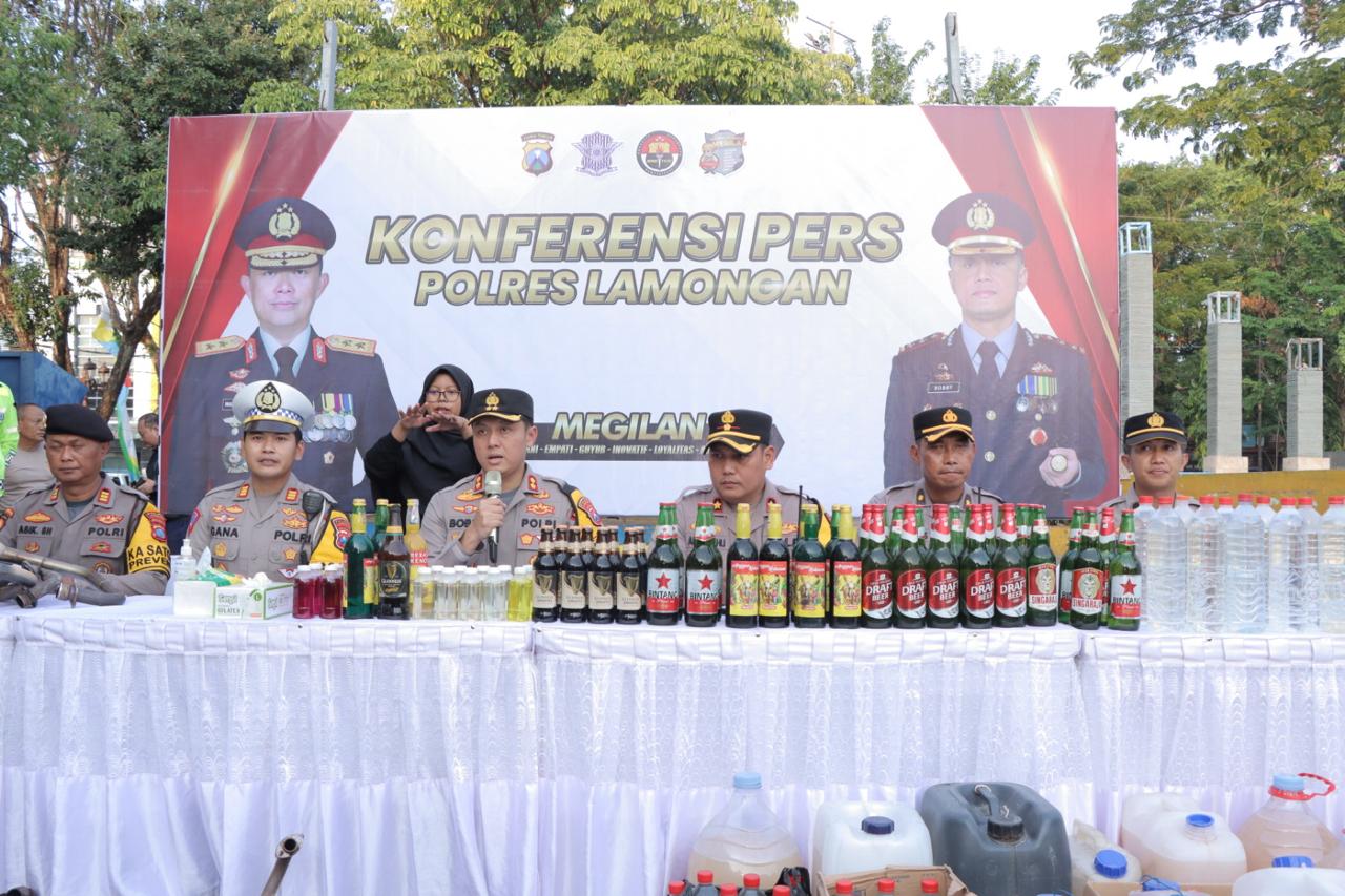 Polres Lamongan Laksanakan Konferensi Pers Hasil Rekap KRYD 20 Juni – 10 Juli 2024