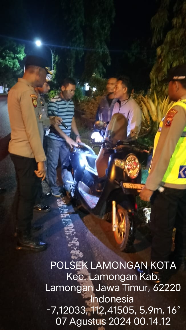 Polsek Rayon 1 Lamongan Tingkatkan Keamanan, Razia Malam Cegah tindak Pidana 3 C