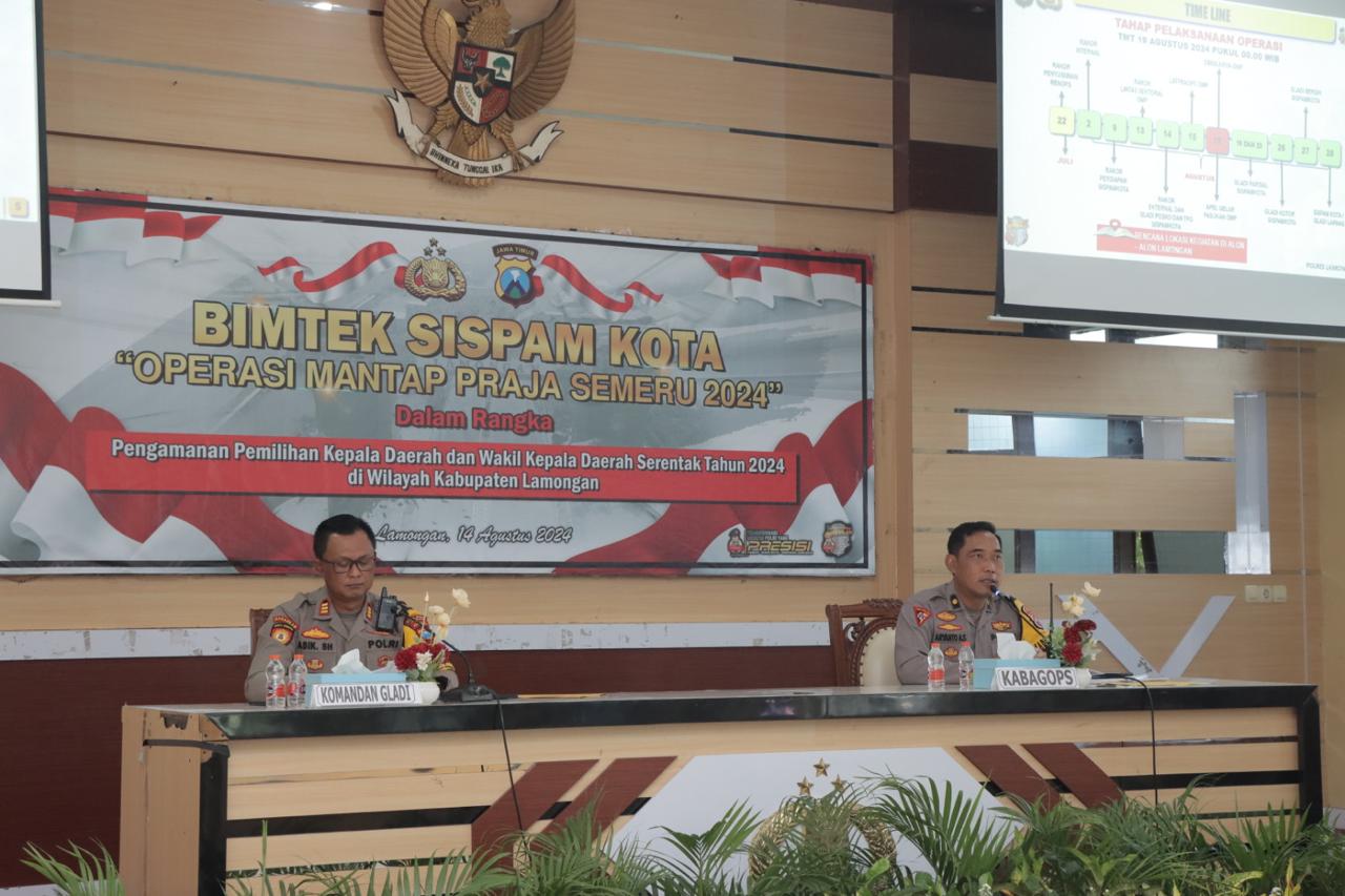 Polres Lamongan Gelar Bimtek Sispamkota Dalam Rangka Ops Mantap Praja Semeru 2024