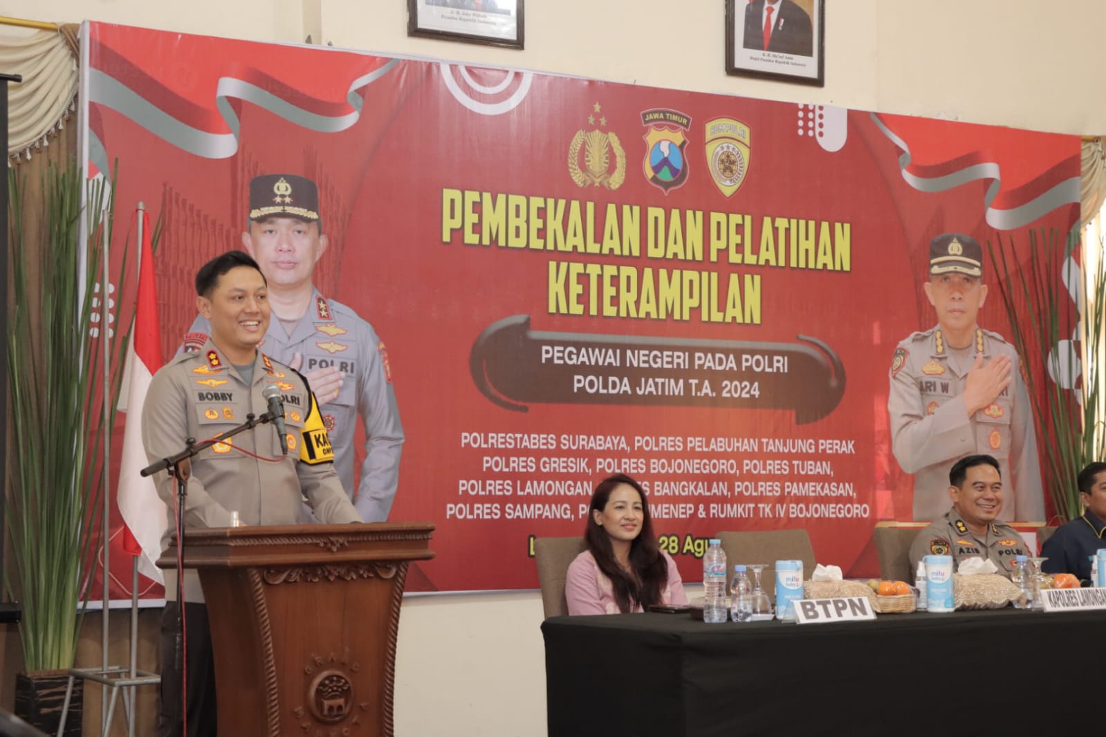 Kapolres Lamongan Hadiri Pembekalan Dan Pelatihan Keterampilan Oleh Biro SDM Polda Jatim Bagi Pegawai Negeri Pada Polri Yang Akan Purna Tugas