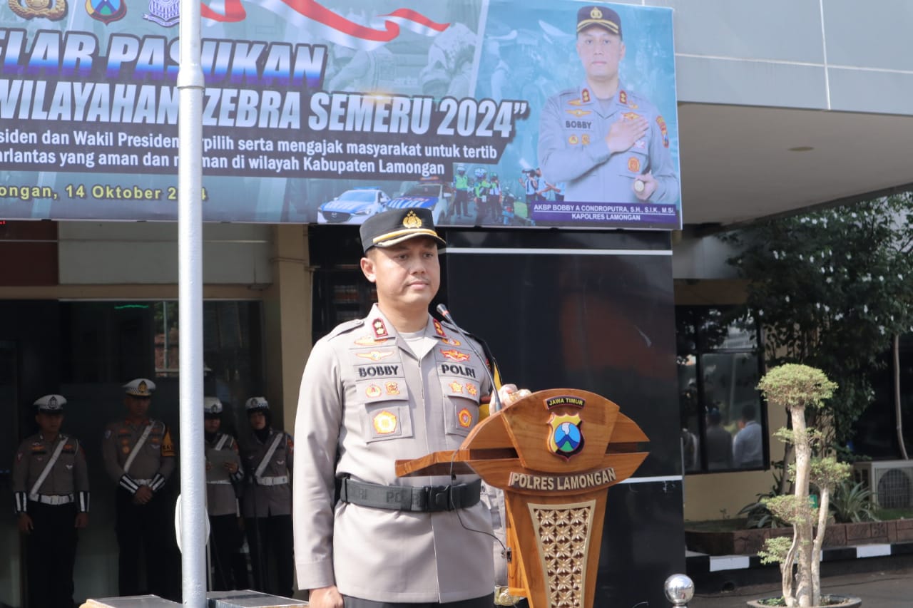 Polres Lamongan Gelar Apel Pasukan Operasi Zebra Semeru 2024