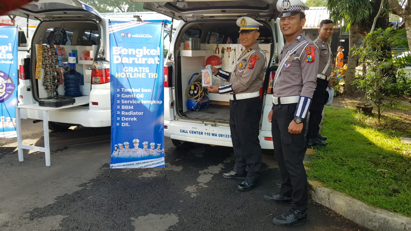 Mudik Auto Nyaman Polres Nganjuk Hadirkan Cafe dan Bengkel Gratis